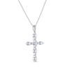 Thumbnail Image 1 of THE LEO Diamond Cross Necklace 1 ct tw 14K White Gold 19"