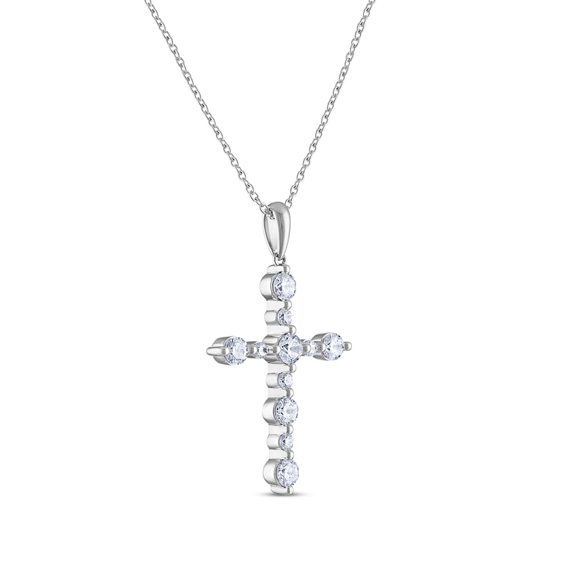 THE LEO Diamond Cross Necklace 1 ct tw 14K White Gold 19"