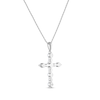 Thumbnail Image 2 of THE LEO Diamond Cross Necklace 1 ct tw 14K White Gold 19"