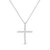 Thumbnail Image 0 of THE LEO Diamond Cross Necklace 1/2 ct tw 14K White Gold 19"