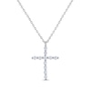 Thumbnail Image 1 of THE LEO Diamond Cross Necklace 1/2 ct tw 14K White Gold 19&quot;