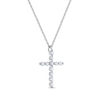 Thumbnail Image 1 of THE LEO Diamond Cross Necklace 1/2 ct tw 14K White Gold 19"