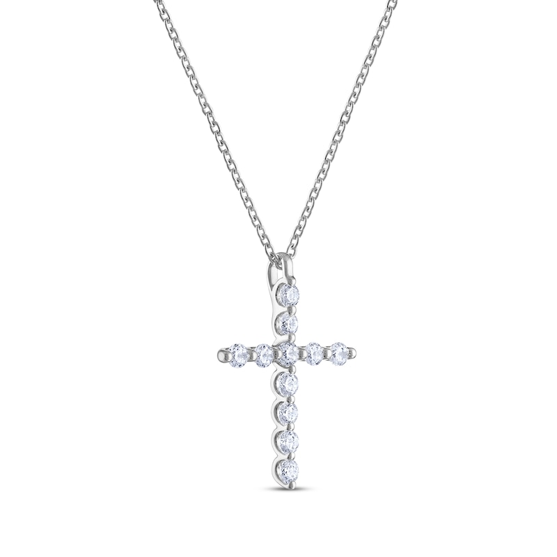THE LEO Diamond Cross Necklace 1/2 ct tw 14K White Gold 19"