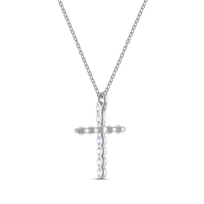 Main Image 3 of THE LEO Diamond Cross Necklace 1/2 ct tw 14K White Gold 19&quot;