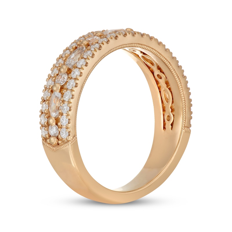 Main Image 2 of Neil Lane Premiere Diamond Marquise & Round-Cut Three-Row Anniversary Band 7/8 ct tw 14K Yellow Gold
