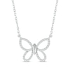 Thumbnail Image 1 of Diamond Butterfly Outline Necklace 1/6 ct tw Sterling Silver 18"