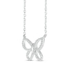 Thumbnail Image 2 of Diamond Butterfly Outline Necklace 1/6 ct tw Sterling Silver 18"