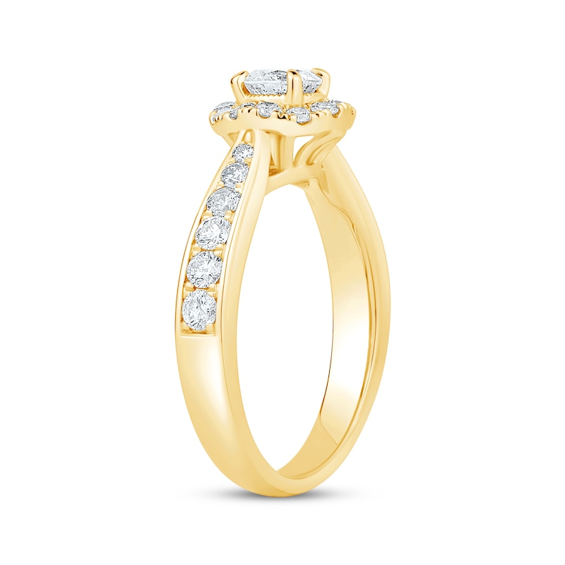 Main Image 2 of Now + Forever Round-Cut Diamond Halo Engagement Ring 1 ct tw 14K Yellow Gold