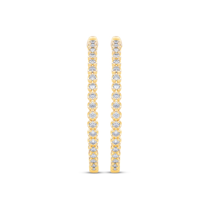 Main Image 2 of Diamond Inside-Out Hoop Earrings 1 ct tw 10K Yellow Gold