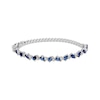 Thumbnail Image 0 of Pear-Shaped Blue Lab-Created Sapphire & White Lab-Created Sapphire Adjustable Line Bracelet Sterling Silver 9"
