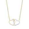 Thumbnail Image 1 of Hallmark Diamonds Interlocking Hearts Necklace 1/5 ct tw 10K Yellow Gold 18&quot;