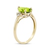 Thumbnail Image 1 of Pear-Shaped Peridot & Diamond Ring 1/10 ct tw 10K Yellow Gold