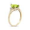 Thumbnail Image 2 of Pear-Shaped Peridot & Diamond Ring 1/10 ct tw 10K Yellow Gold