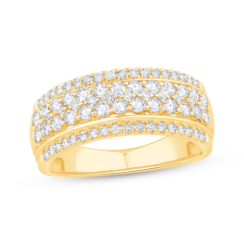 Main Image 1 of Now + Forever Multi-Row Diamond Anniversary Band 1 ct tw 10K Yellow Gold