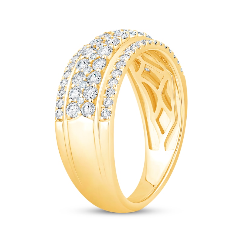 Main Image 2 of Now + Forever Multi-Row Diamond Anniversary Band 1 ct tw 10K Yellow Gold