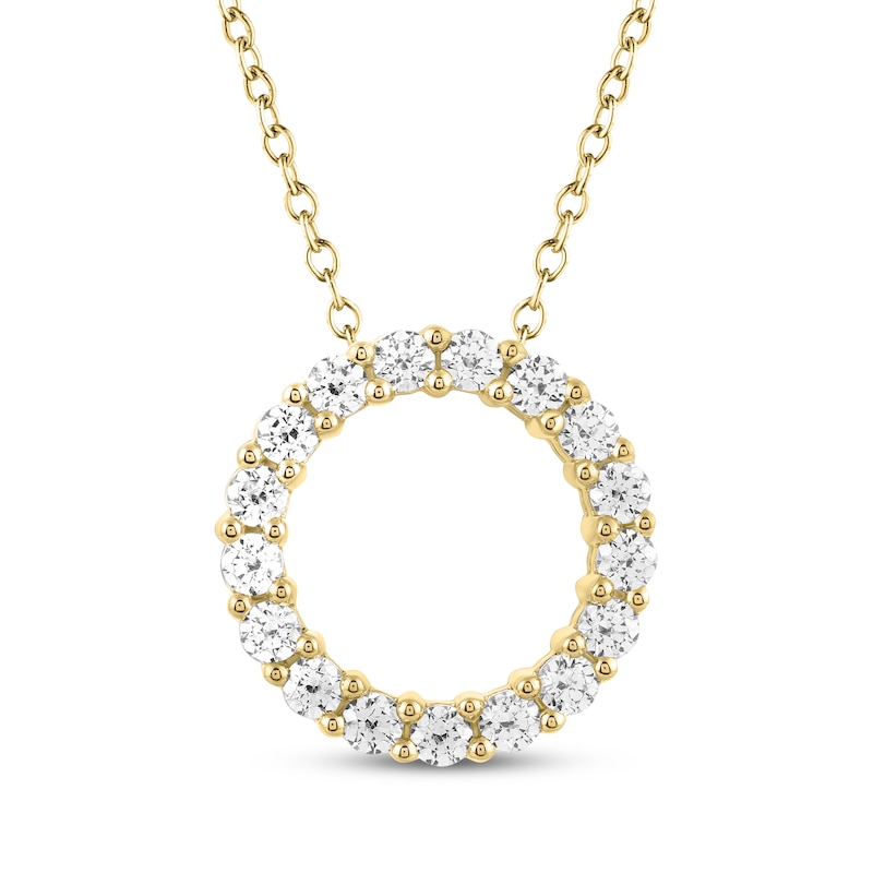 Main Image 1 of THE LEO Diamond Circle Necklace 1 ct tw 14K Yellow Gold 19&quot;