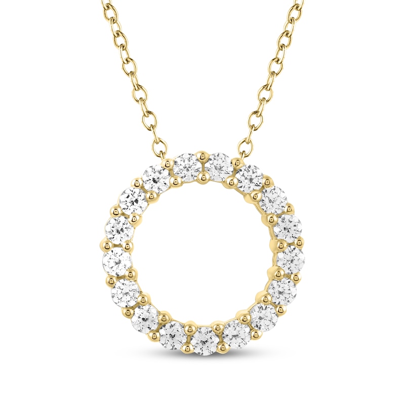 THE LEO Diamond Circle Necklace 1 ct tw 14K Yellow Gold 19"