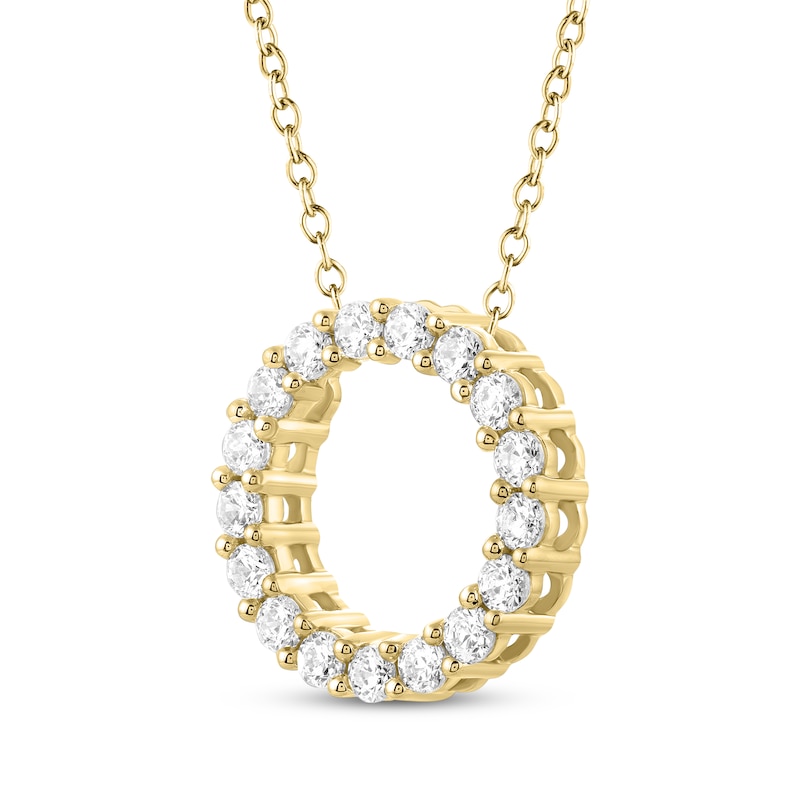 Main Image 2 of THE LEO Diamond Circle Necklace 1 ct tw 14K Yellow Gold 19&quot;