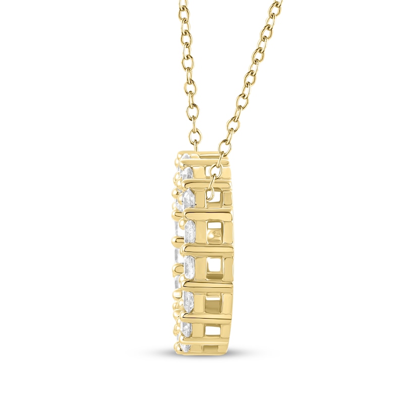 Main Image 3 of THE LEO Diamond Circle Necklace 1 ct tw 14K Yellow Gold 19&quot;