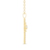 Thumbnail Image 2 of THE LEO Diamond Princess & Round-Cut Cross Necklace 1 ct tw 14K Yellow Gold 19"