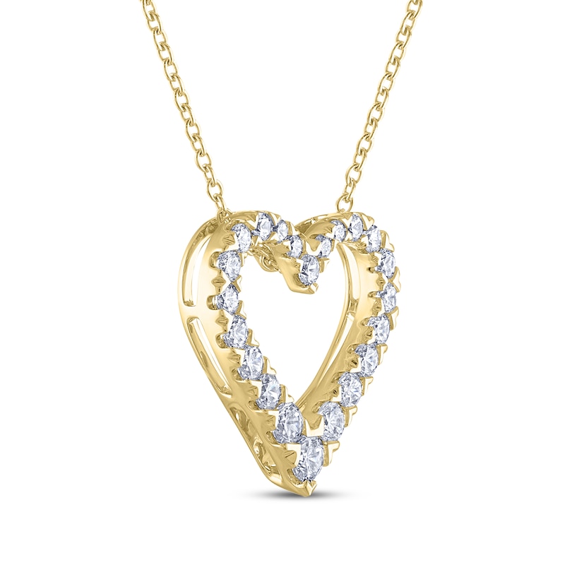 THE LEO Diamond Heart Necklace 3/4 ct tw 14K Yellow Gold
