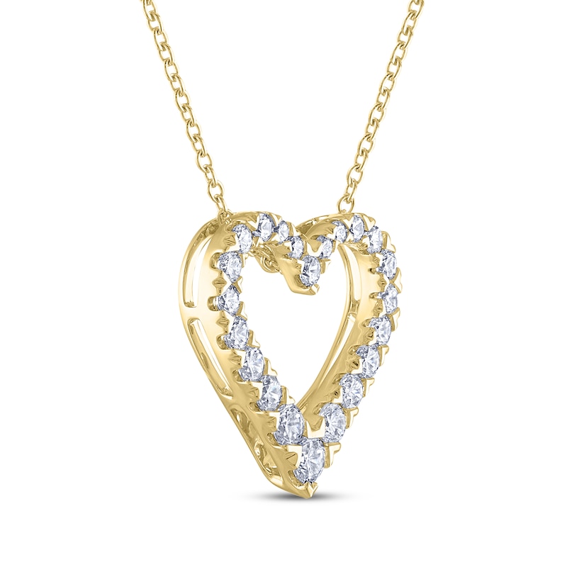 Main Image 2 of THE LEO Diamond Heart Necklace 3/4 ct tw 14K Yellow Gold