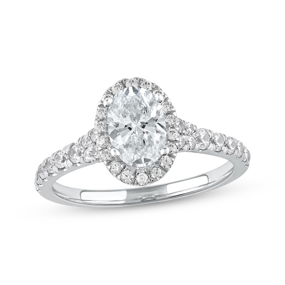 Lab-Created Diamonds by KAY Oval-Cut Engagement Ring 1-1/2 ct tw 14K White Gold