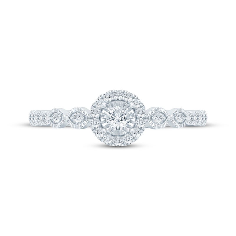 Main Image 3 of Now + Forever Round-Cut Diamond Halo Engagement Ring 1/4 ct tw 14K White Gold