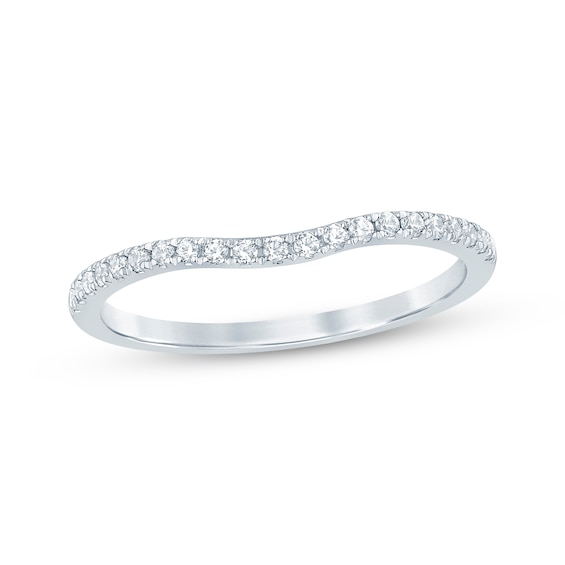 Now + Forever Diamond Contour Wedding Band 1/6 ct tw 14K White Gold