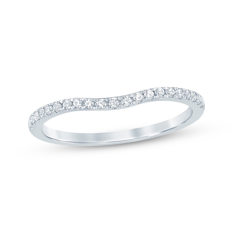 Main Image 6 of Now + Forever Diamond Contour Wedding Band 1/6 ct tw 14K White Gold