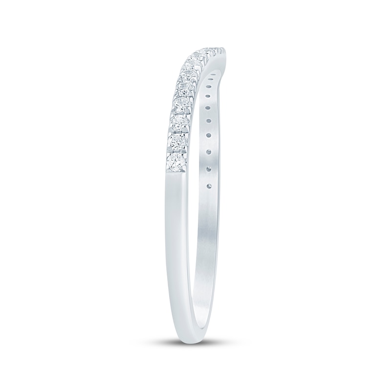 Main Image 7 of Now + Forever Diamond Contour Wedding Band 1/6 ct tw 14K White Gold