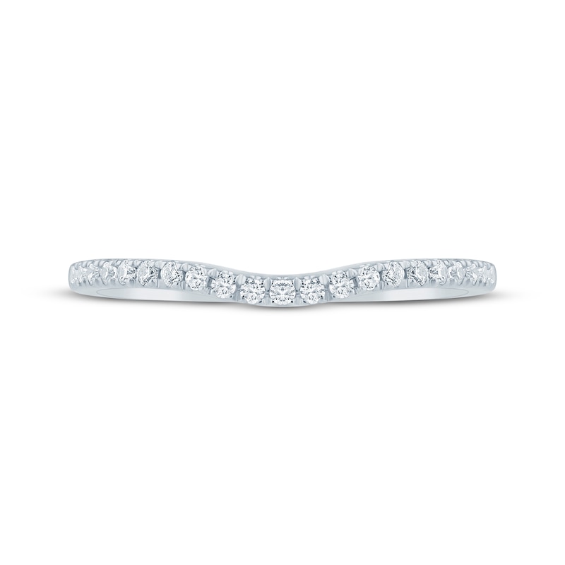 Main Image 8 of Now + Forever Diamond Contour Wedding Band 1/6 ct tw 14K White Gold
