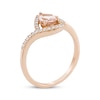 Thumbnail Image 2 of Pear-Shaped Morganite & White Lab-Created Sapphire Ring 10K Rose Gold