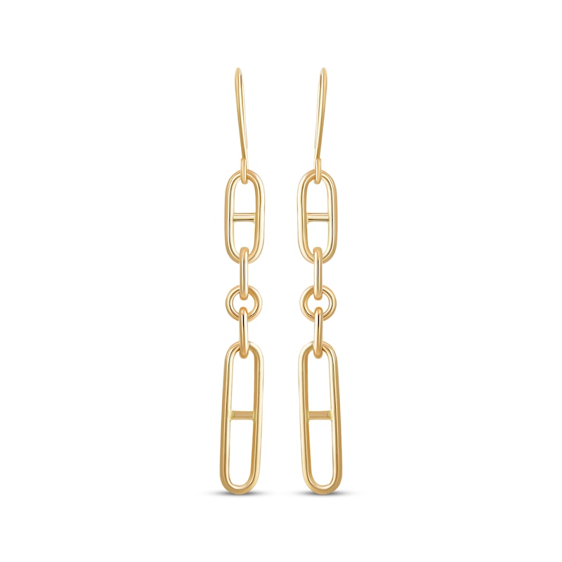 Main Image 2 of Reaura Mariner Link Drop Earrings Repurposed 14K Yellow Gold