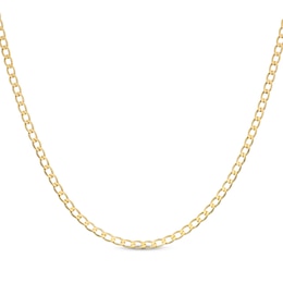 Curb Chain Necklace 2.95mm Solid 10K Yellow Gold 18"