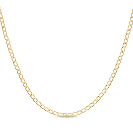 Solid Curb Chain Necklace 2.95mm 10K Yellow Gold 18"