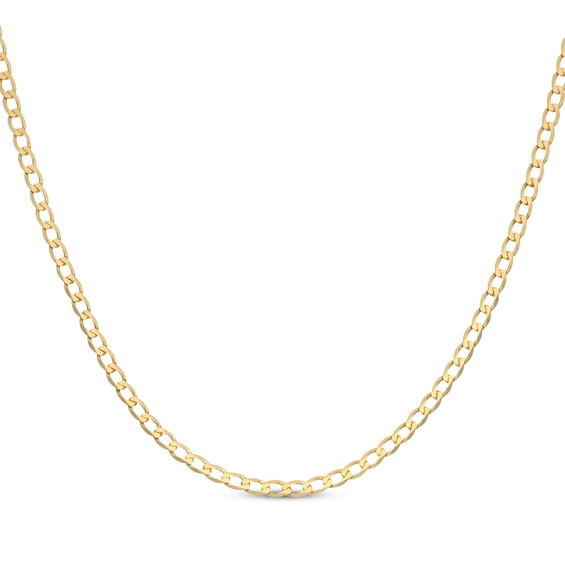 Curb Chain Necklace 2.95mm Solid 10K Yellow Gold 18"