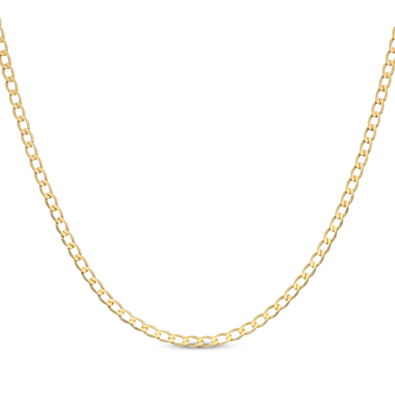 Main Image 1 of Curb Chain Necklace 2.95mm Solid 10K Yellow Gold 18&quot;