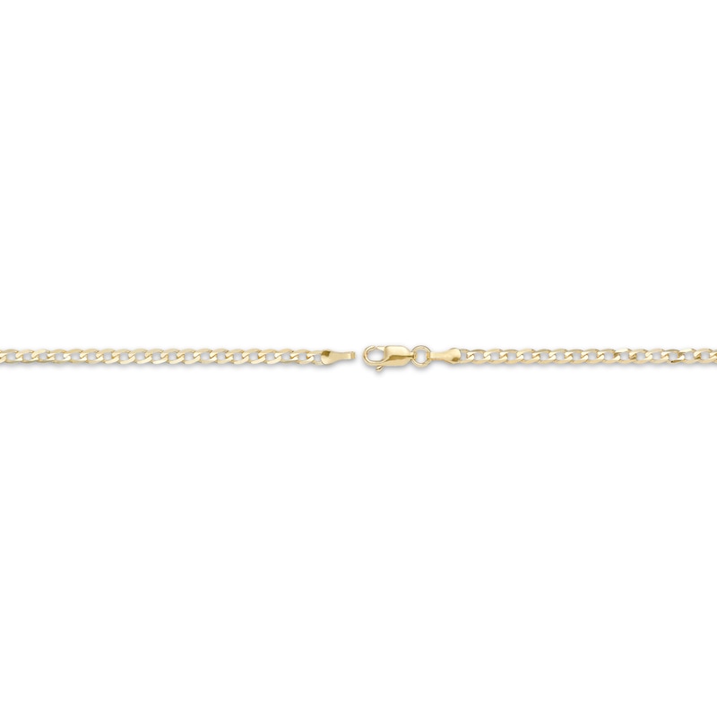 Main Image 4 of Curb Chain Necklace 2.95mm Solid 10K Yellow Gold 18&quot;
