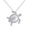 Thumbnail Image 1 of Diamond Turtle Necklace 1/5 ct tw Sterling Silver 18&quot;