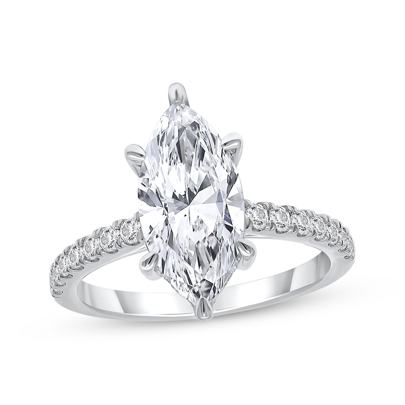 Main Image 1 of Lab-Grown Diamonds Marquise-Cut Engagement Ring 3-1/2 ct tw 14K White Gold
