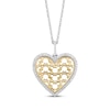Thumbnail Image 0 of Disney Treasures Mickey Mouse Pattern Diamond Heart Necklace 1/8 ct tw Sterling Silver & 10K Yellow Gold 19"