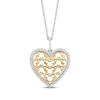 Thumbnail Image 1 of Disney Treasures Mickey Mouse Pattern Diamond Heart Necklace 1/8 ct tw Sterling Silver & 10K Yellow Gold 19&quot;