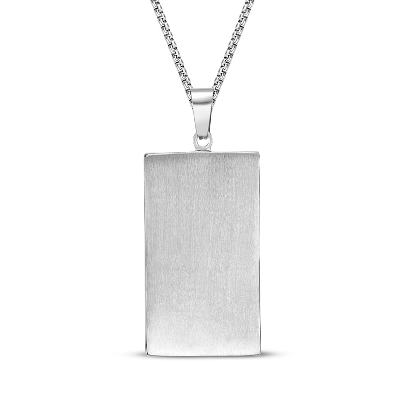 Main Image 3 of Rectangular Dragon Necklace Oxidized Stainless Steel 24&quot;