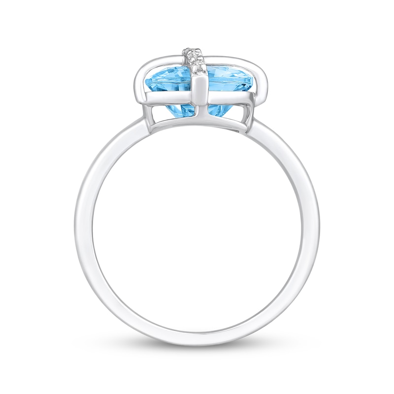 Cushion-Cut Sky Blue Topaz & White Lab-Created Sapphire Crisscross Ring ...