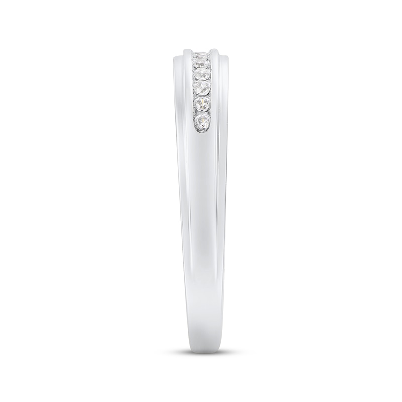 Main Image 2 of Now + Forever Men's Diamond Wedding Ring 1/8 ct tw 10K White Gold
