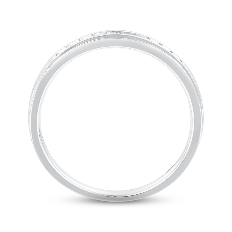 Main Image 3 of Now + Forever Men's Diamond Wedding Ring 1/8 ct tw 10K White Gold