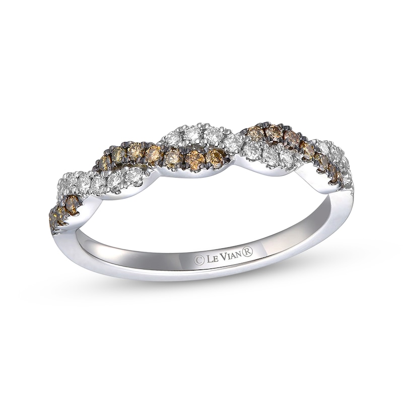 Main Image 1 of Le Vian Chocolate Twist Diamond Ring 1/3 ct tw Platinum