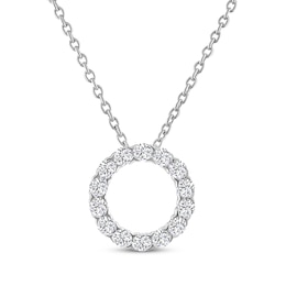 THE LEO Diamond Open Circle Necklace 1/2 ct tw 14K White Gold 19"