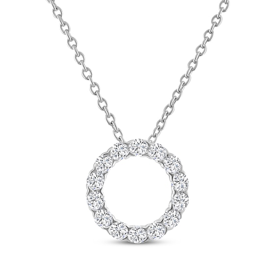 THE LEO Diamond Open Circle Necklace / ct tw 14K White Gold 19